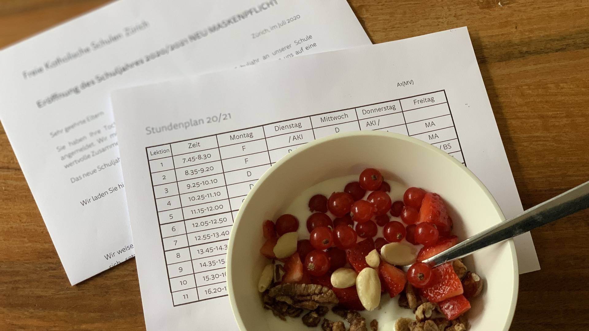 Frühstück bei Schulbeginn