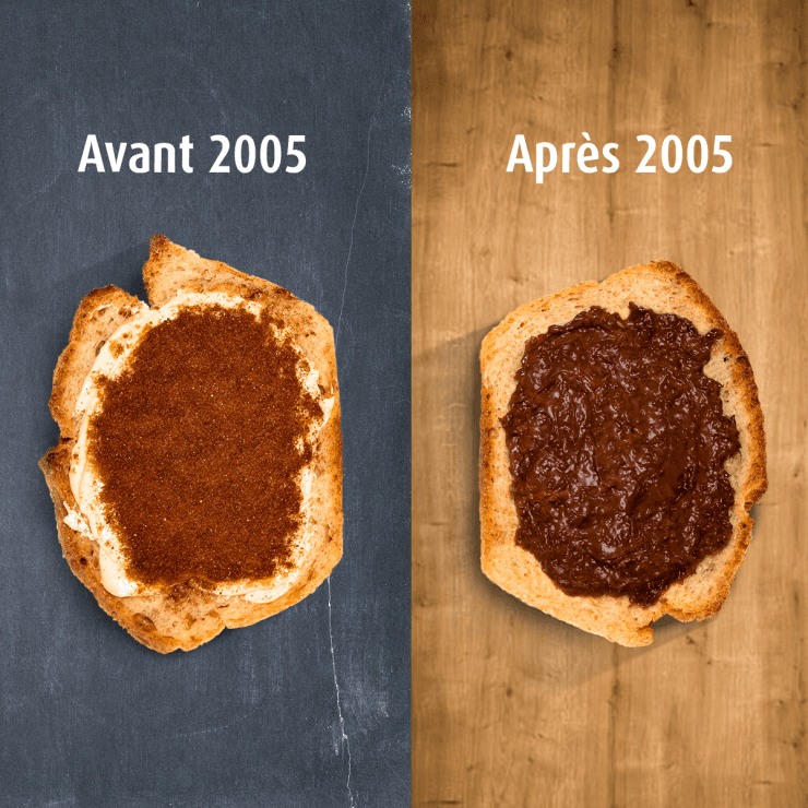 Ovomaltine Crunchy Cream - avant et après 2005