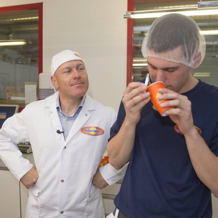 Didier Cuche in der Ovomaltine Produktion