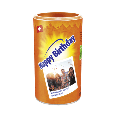 Ovomaltine augura un buon compleanno.